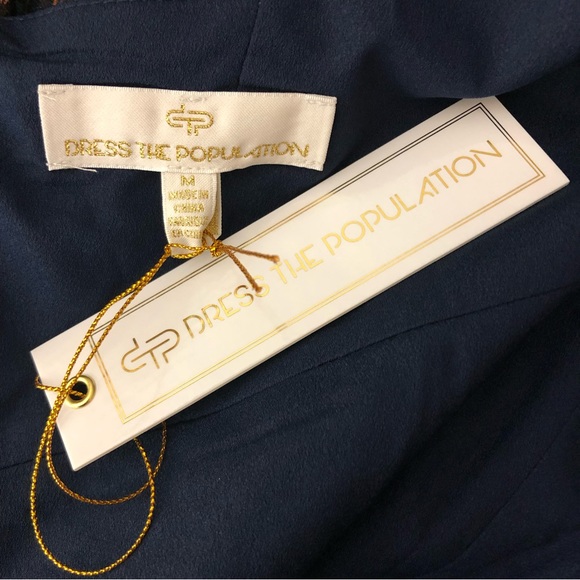 New Dress the Population Navy Blue Dress Medium - Picture 6 of 8